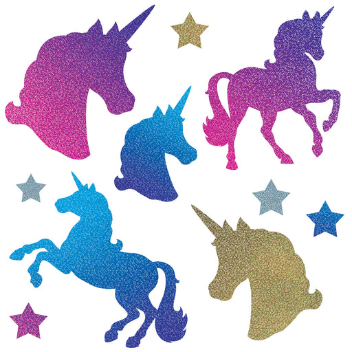 Unicorn Cutouts – 2¼"-13¼" – (10/Pkg) by Beistle for Unicorn Glitter Print