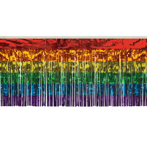 Pkgd 1-Ply Metallic Fringe Drape – 15" x 10' – (1/Pkg) by Beistle for General Occasion Drapes