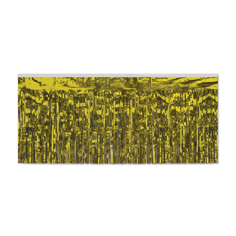 Pkgd 2-Ply Metallic Fringe Drape – 15" x 10' – (1/Pkg) by Beistle for General Occasion Drapes