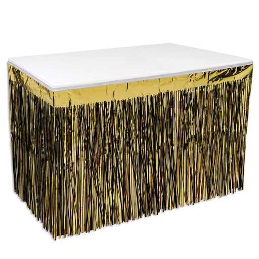 Pkgd 2-Ply Metallic Table Skirting – 30" x 14' – (1/Pkg) by Beistle for General Occasion Table Skirts - Metallic