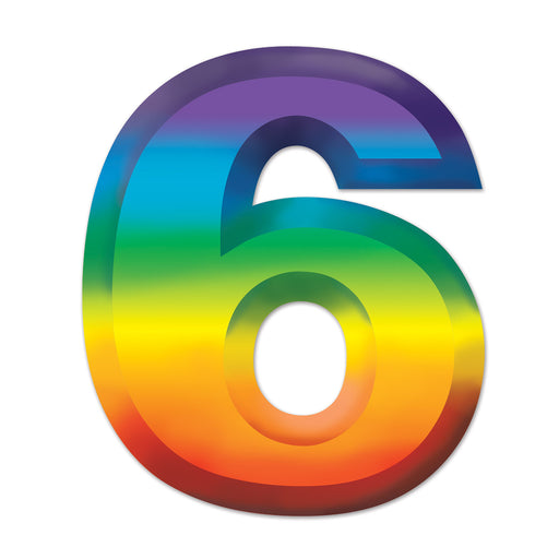 Multi-Color Plastic 3-D Number "6" – 11" by Beistle for Birthday-Age Specific Plastic Decorations