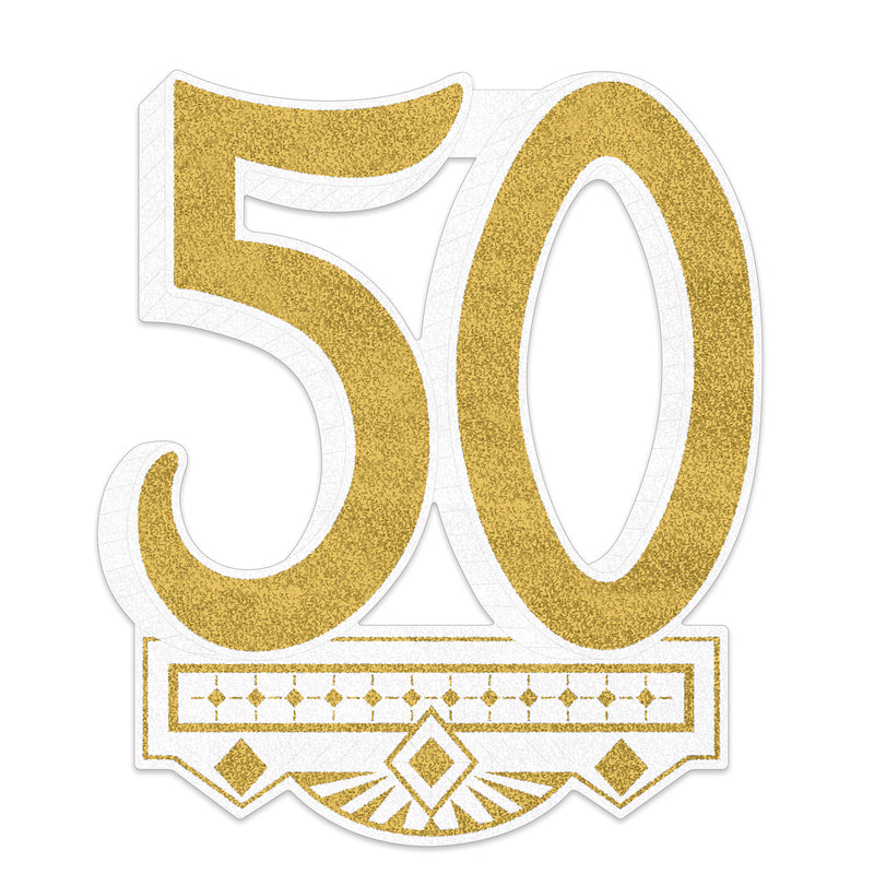 "50th" Anniversary Crest – 14" by Beistle for Anniversary Glitter Print