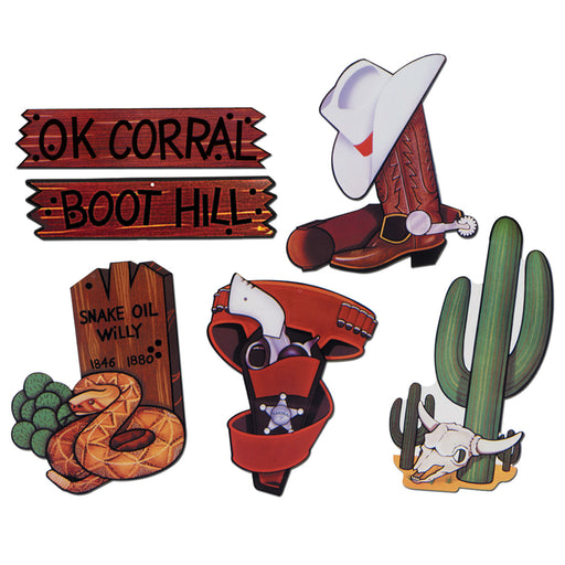 Western Cutouts – 16"-20" – (6/Pkg) by Beistle for Western Printed