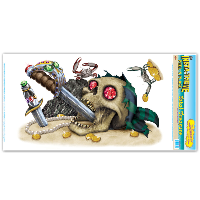 Fatal Treasure Peel 'N Place – 12" x 24" Sh – (1/Sh) by Beistle for Pirate Peel 'N Place