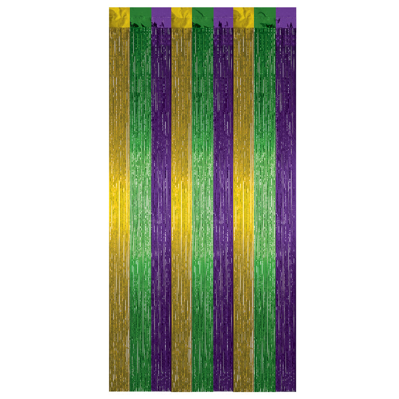1-Ply Gleam 'N Curtain – 8' x 3' – (1/Pkg) by Beistle for Mardi Gras Curtains