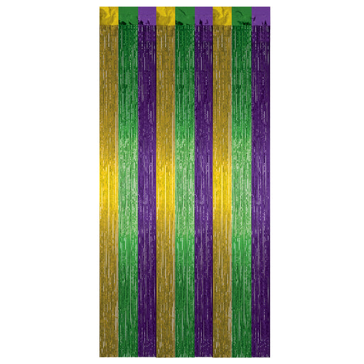 1-Ply Gleam 'N Curtain – 8' x 3' – (1/Pkg) by Beistle for Mardi Gras Curtains