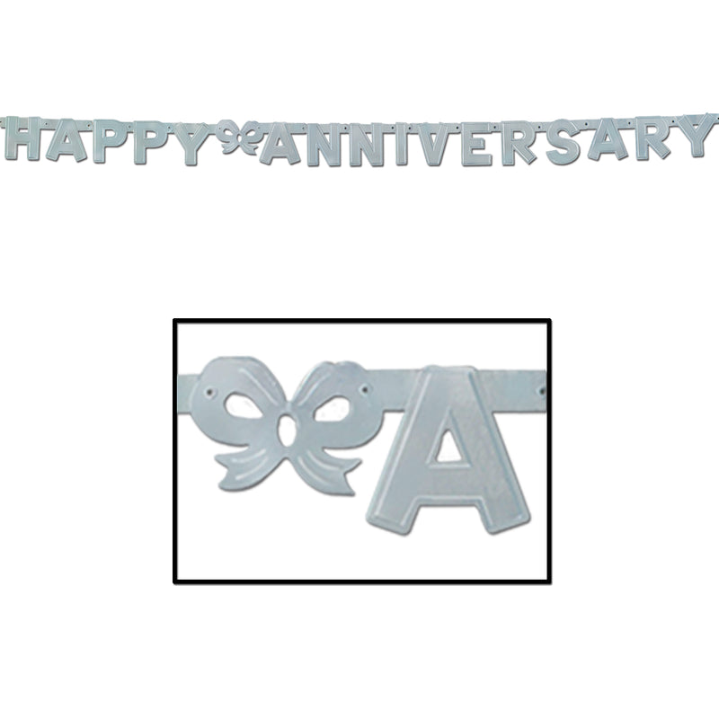 Foil Happy Anniversary Streamer – 4¼" x 6' – (1/Pkg) by Beistle for Anniversary Jointed Streamers