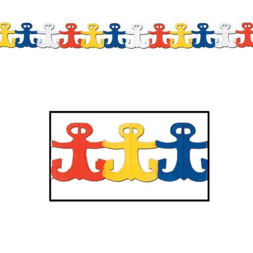 Anchor Garland – 6" x 12' – (1/Pkg) by Beistle for Nautical Tissue