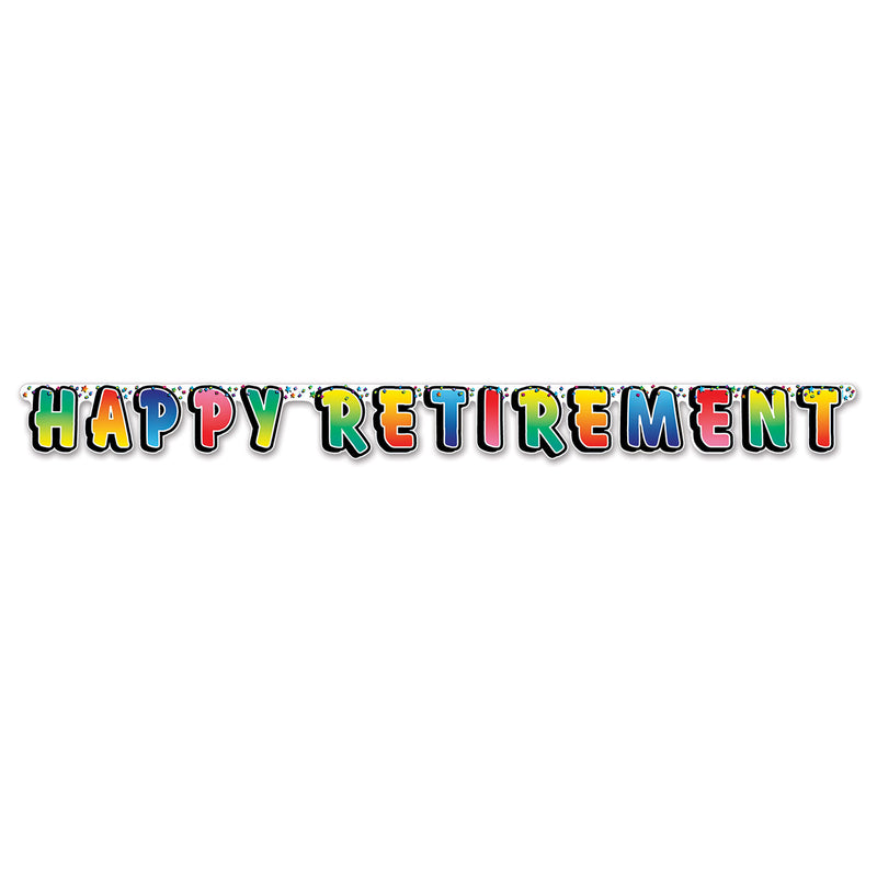 Happy Retirement Streamer – 5" x 5' – (1/Pkg) by Beistle for Retirement Jointed Streamers