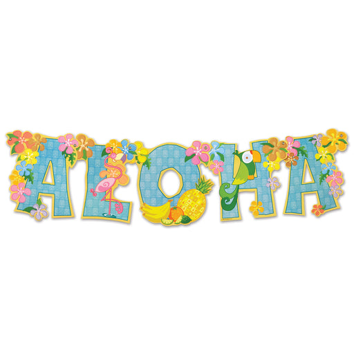 Aloha Streamer – 8" x 33" – (1/Pkg) by Beistle for Luau Jointed Streamers