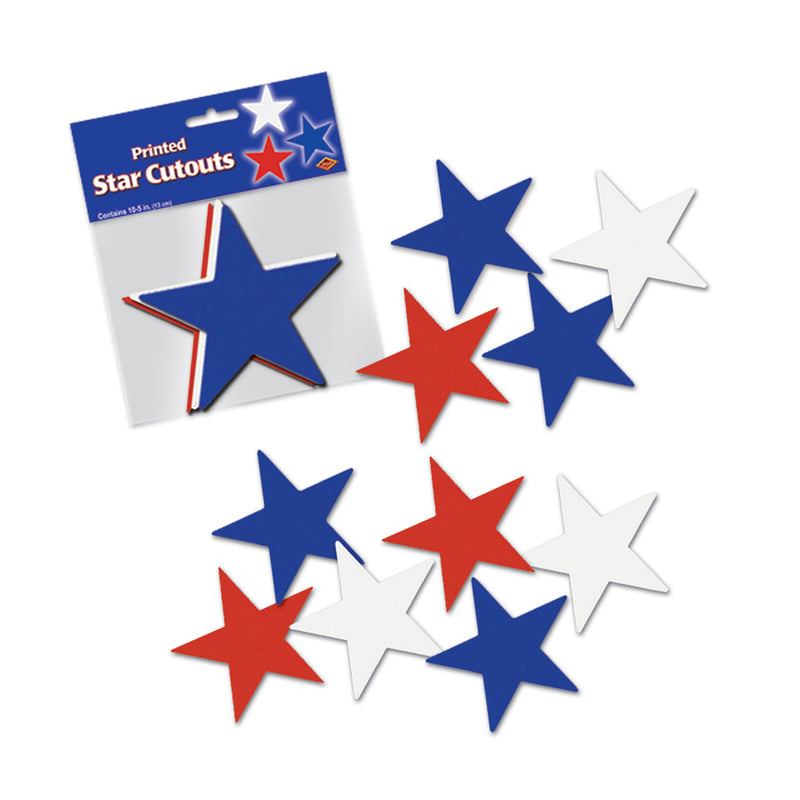 Star Cutouts – 5" – (10/Pkg) by Beistle for Patriotic Silhouettes