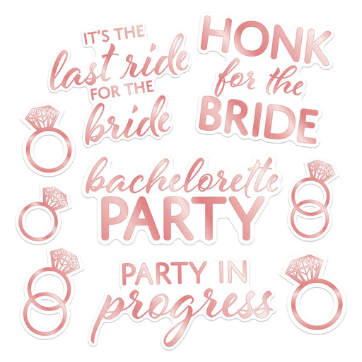 Bachelorette Auto-Clings – 3"-12¼" – (9/Pkg) by Beistle for Bachelorette Window Clings