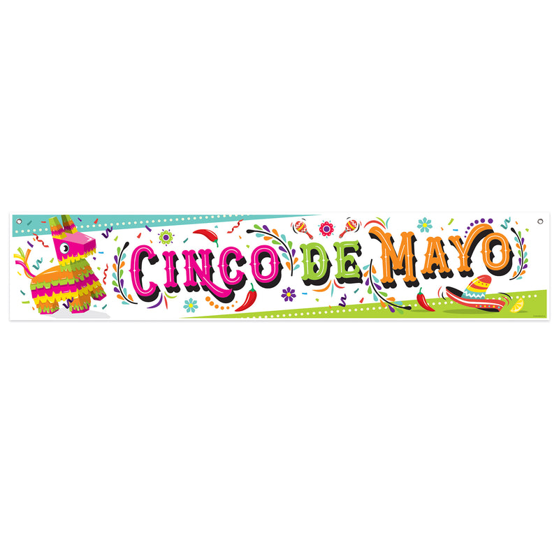 Cinco De Mayo Banner – 12" x 5' – (1/Pkg) by Beistle for Fiesta/Cinco de Mayo All-Weather