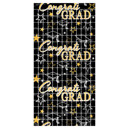 Congrats Grad Metallic Square Curtain – 6' 6" x 3' 2¼" – (1/Pkg) by Beistle for Graduation Curtains