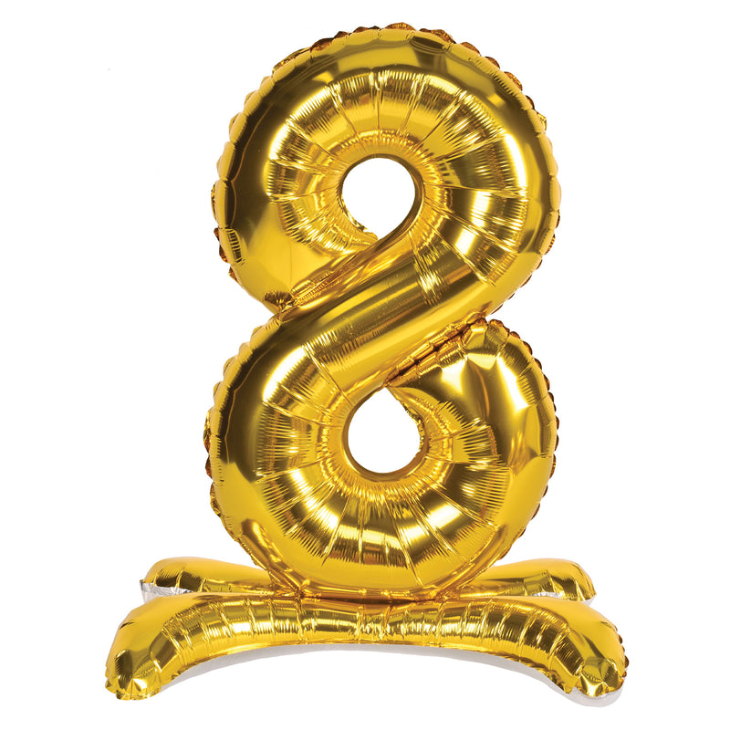 Self-Standing Balloon Number "8" – 26" – (1/Pkg) by Beistle for Birthday-Age Specific Mylar