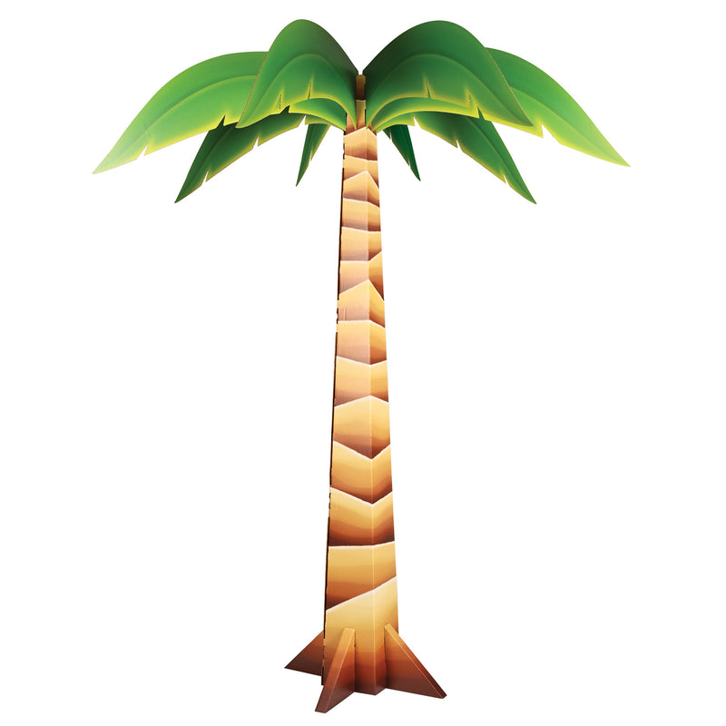 3-D Palm Tree Prop – 7' 3" x 6' – (1/Box) by Beistle for Luau 3-D Props