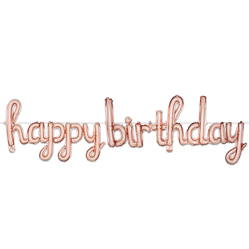 Script Happy Birthday Balloon Streamer – 16" x 5' 6" – (1/Pkg) by Beistle for Birthday Balloon Streamers