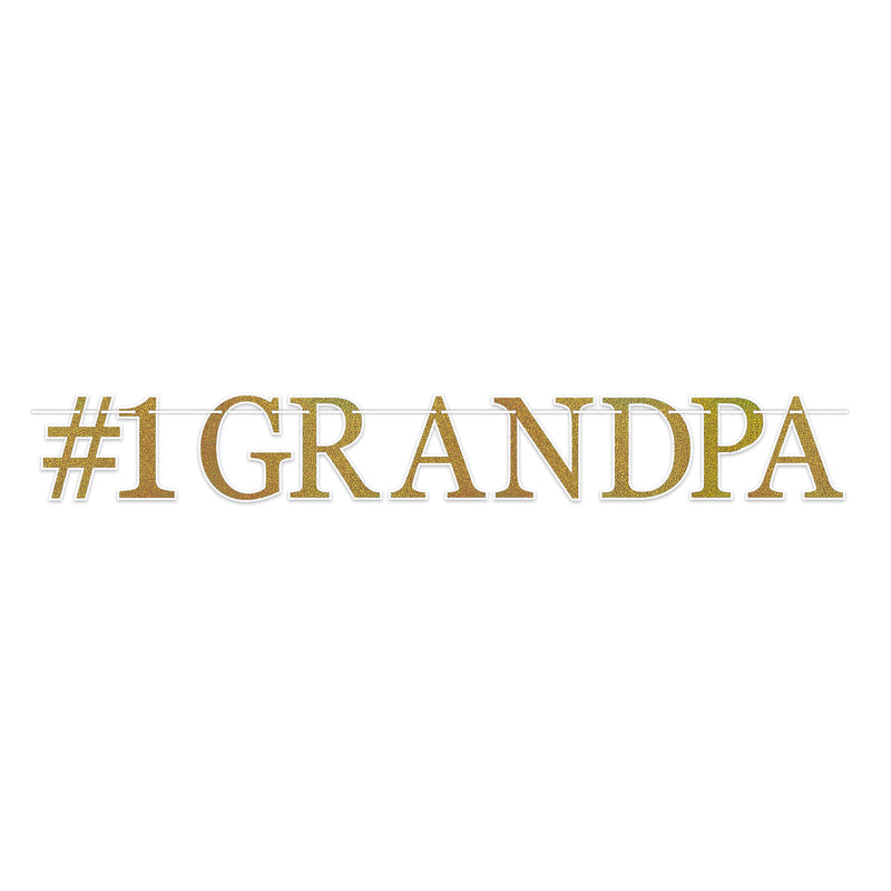 #1 Grandpa Streamer – 6¼" x 4' 6" – (1/Pkg) by Beistle for Mothers/Fathers Day Streamers