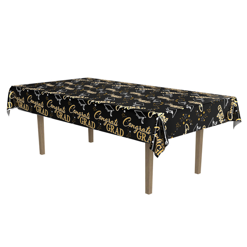 Metallic Graduation Tablecover – 54" x 108" – (1/Pkg) by Beistle for Graduation Table Covers - Patterned