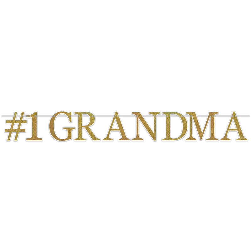 #1 Grandma Streamer – 6¼" x 4' 9" – (1/Pkg) by Beistle for Mothers/Fathers Day Streamers