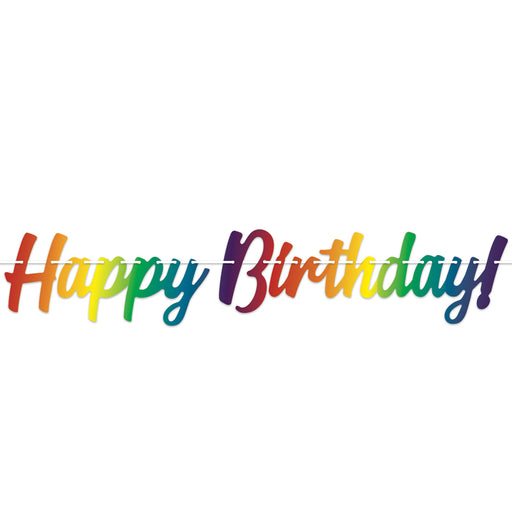 Happy Birthday! Streamer – 8½" x 4' – (1/Pkg) by Beistle for Birthday Streamers