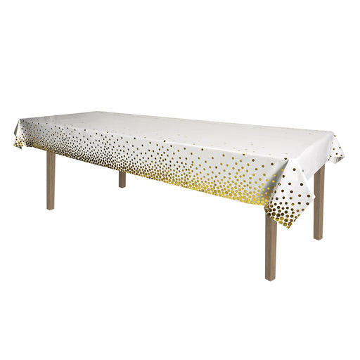 Metallic Polka Dots Tablecover – 54" x 108" – (1/Pkg) by Beistle for General Occasion Table Covers - Patterned