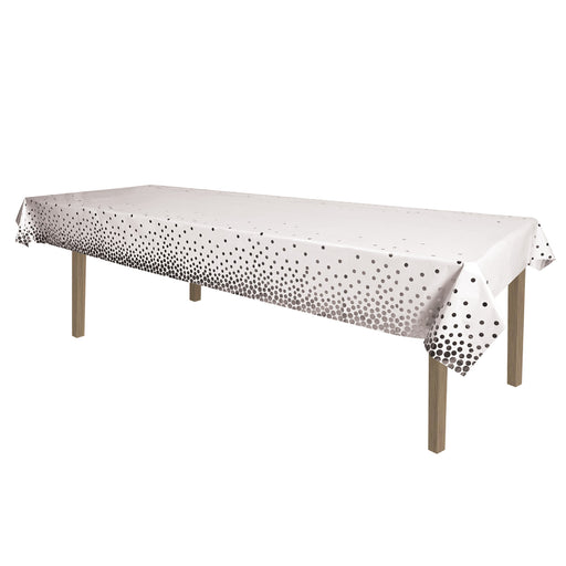 Metallic Polka Dots Tablecover – 54" x 108" – (1/Pkg) by Beistle for General Occasion Table Covers - Patterned