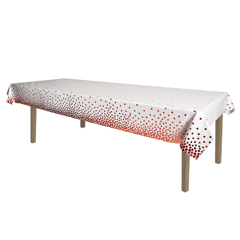 Metallic Polka Dots Tablecover – 54" x 108" – (1/Pkg) by Beistle for General Occasion Table Covers - Patterned