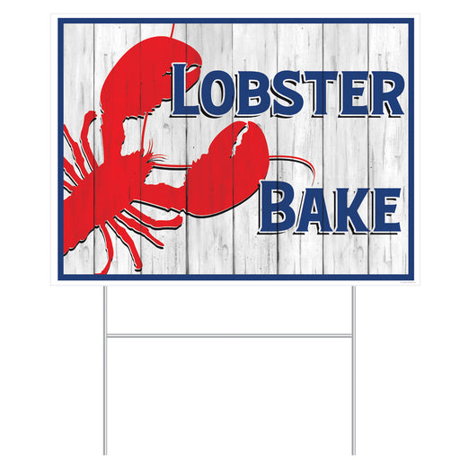 Plastic Lobster Bake Yard Sign – 11½" x 15½" – (1/Pkg) by Beistle for Luau Plastic Yard Signs