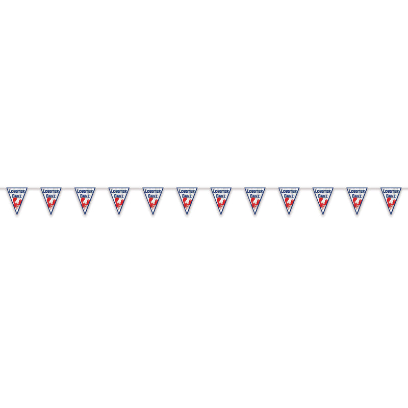 Lobster Bake Pennant Banner – 9" x 10' 9" – (1/Pkg) by Beistle for Luau Pennant Banners
