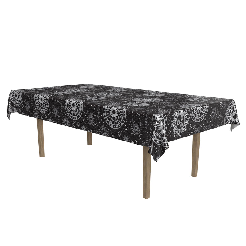 Metallic Celestial Tablecover – 54" x 108" – (1/Pkg) by Beistle for General Occasion Table Covers - Patterned