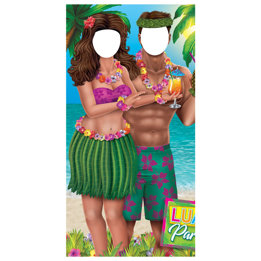 Luau Couple Photo Prop Stand-Up – 6' ¾" x 3' 1½" – (1/Box) by Beistle for Luau Photo Props