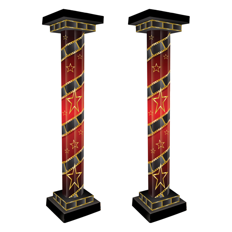 Red Carpet 3-D Tall Column Props – 5' 9¾" x 16¾" – (2/Box) by Beistle for Prom 3-D Props