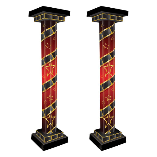 Red Carpet 3-D Tall Column Props – 5' 9¾" x 16¾" – (2/Box) by Beistle for Prom 3-D Props