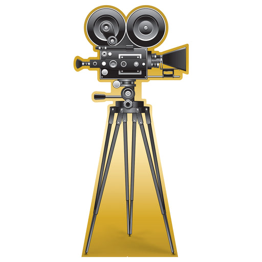 Red Carpet Movie Camera Stand-Up – 6' x 33" – (1/Box) by Beistle for Prom 3-D Props