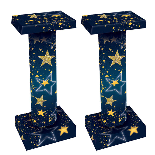 Starry Night 3-D Short Column Props – 33¾" x 14¼" – (2/Box) by Beistle for Prom 3-D Props