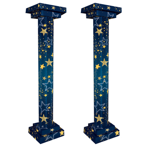 Starry Night 3-D Tall Column Props – 5' 9¾" x 16¾" – (2/Box) by Beistle for Prom 3-D Props