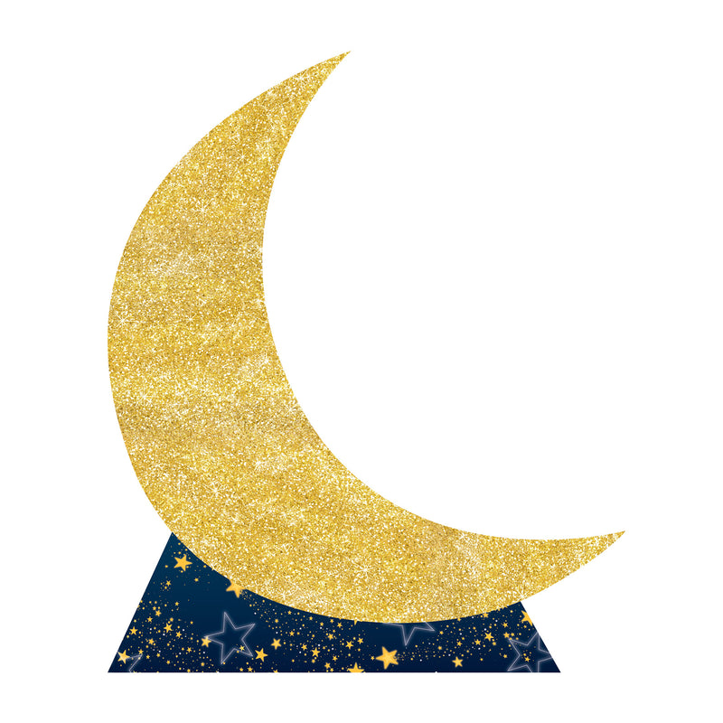 Starry Night Crescent Moon Stand-Up – 7' 8¾" x 6' 5¼" – (1/Box) by Beistle for Prom 3-D Props