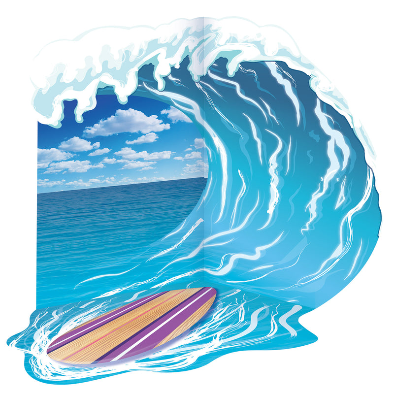 Luau Surfing Photo Prop Stand-Up – 7' 6" x 7' – (1/Box) by Beistle for Prom Photo Props