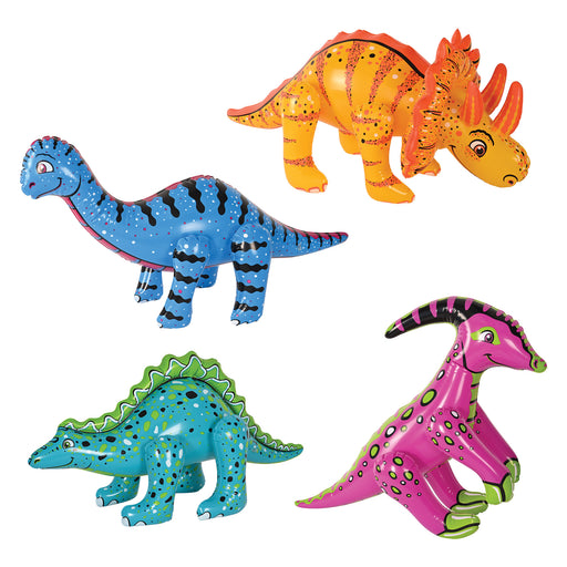 Inflatable Dinosaurs – 13"-29½" – (4/Box) by Beistle for Dinosaurs Inflatables
