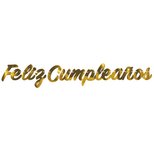 Foil Feliz Cumpleanos Streamer – 10" x 5' – (1/Pkg) by Beistle for Birthday Streamers