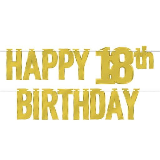 Foil Happy "18th" Birthday Streamer – 7½" x 5' – (1/Pkg) by Beistle for Birthday-Age Specific Streamers