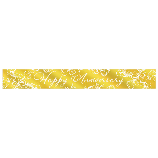 Metallic Happy Anniversary Banner – 7½" x 5' – (1/Pkg) by Beistle for Anniversary Metallic Banners