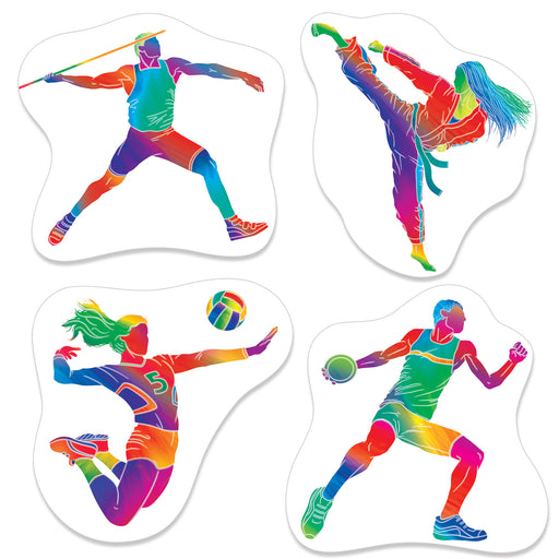 Summer Sports Cutouts – 12½"-14½" – (4/Pkg) by Beistle for Sports Printed