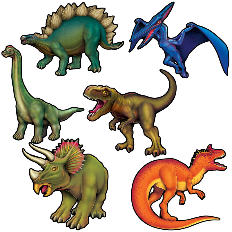 Dinosaur Stickers – 2¾"-3½" – (6/Pkg)