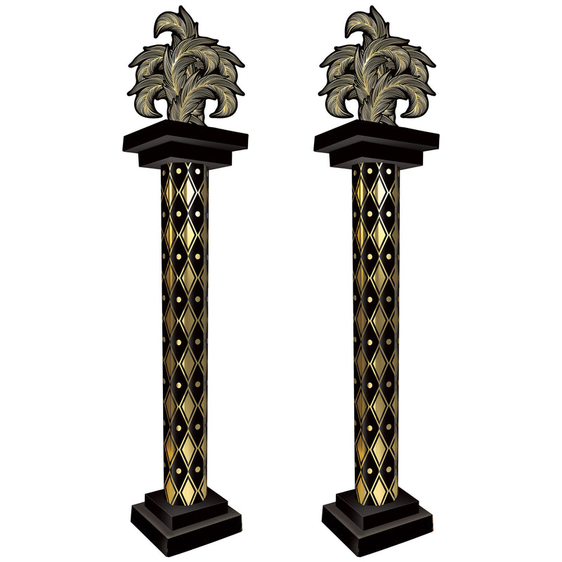 Masquerade 3-D Tall Column Props – 7' 6" x 16¾" – (2/Box) by Beistle for Prom 3-D Props