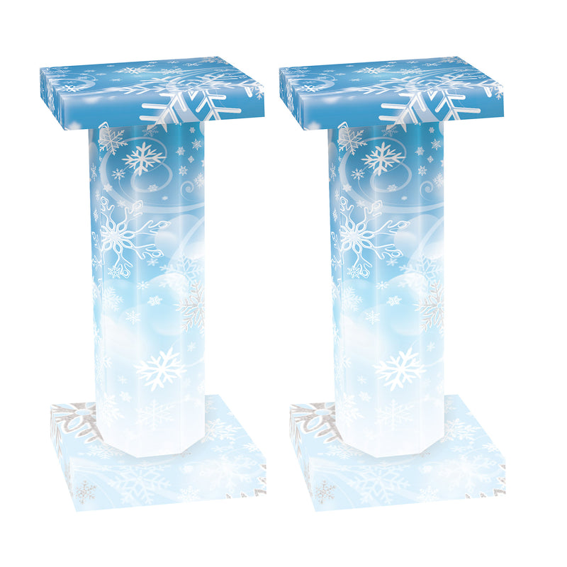 Winter Wonderland 3-D Short Column Props – 33¾" x 14¼" – (2/Box) by Beistle for Prom 3-D Props