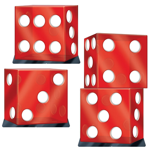 Casino Dice Stand-Ups – Asstd – (3/Box) by Beistle for Prom 3-D Props