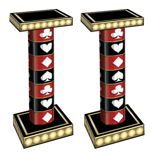 Casino 3-D Short Column Props – 33¾" x 14¼" – (2/Box) by Beistle for Prom 3-D Props