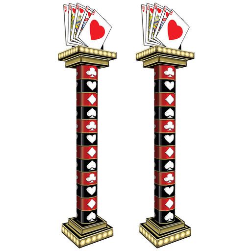 Casino 3-D Tall Column Props – 7' x 19½" – (2/Box) by Beistle for Prom 3-D Props